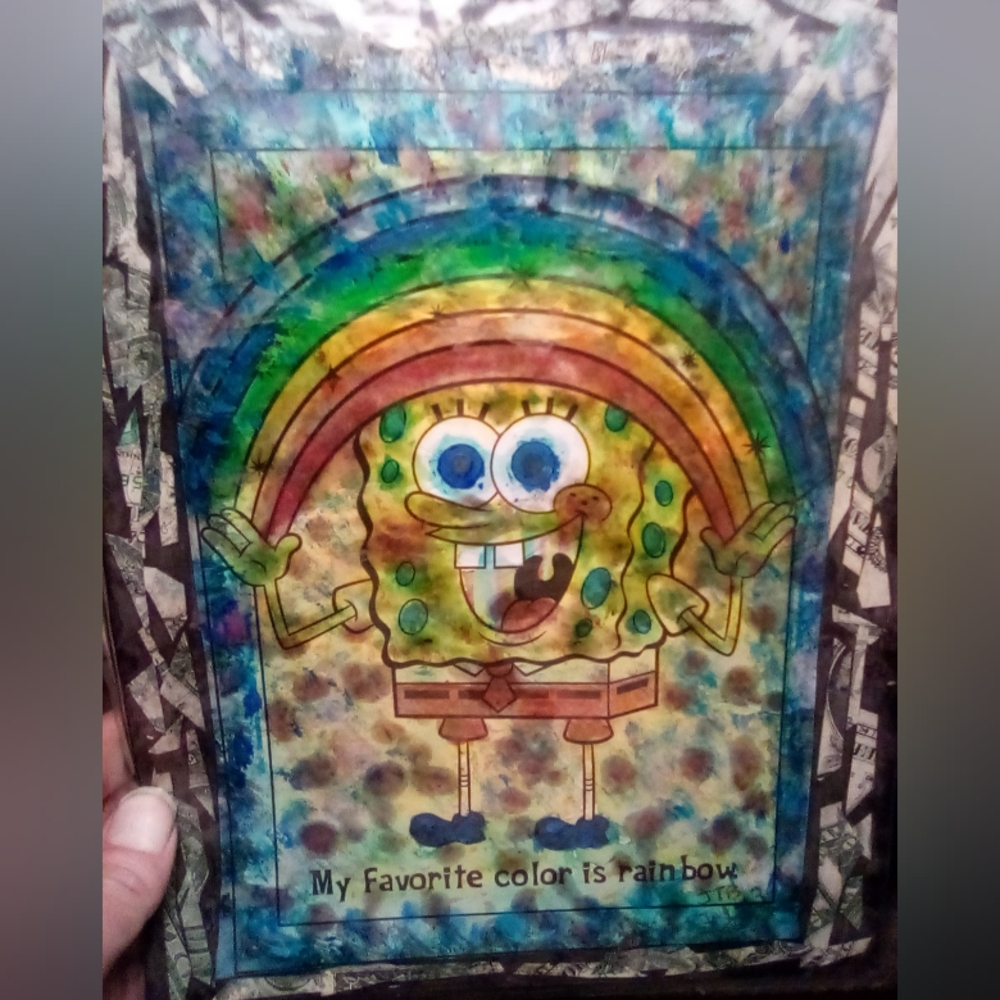 🎨Spongebob Favorite Color Watercolor Painting Art🖼